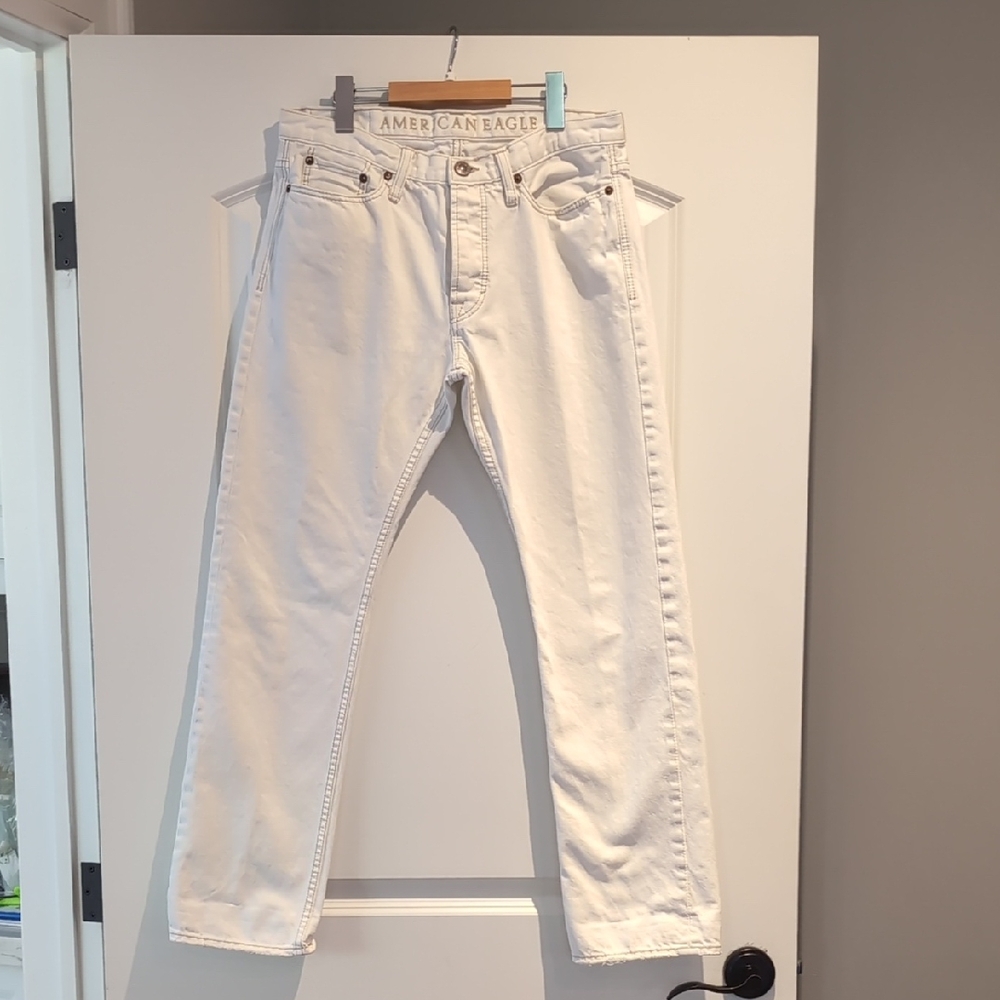 American Eagle Outfitters White Straight Jeans